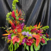 Colorful. Exotic :   Obake &amp; red anthuriums, tropic fleur, red