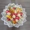 25 PINK AND WHITE ROSES
BABYBREATH 
WHITE PAPER ( THE DESIGN WILL VARY