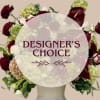 Deep wine and soft green come together in this Red Arrangement-an elegant