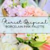 Pink and white floral arrangement with roses and hydrangeas