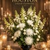 Graceful and calming, this all-white arrangement is designed to bring peace, comfort