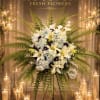 This Wreath reflects the calming, peaceful essence of the blue hydrangeas, which