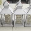 White metal lantern, 4 different messages, please expand photo and select one.