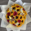 12 Fresh Long Stem Roses and 20 Sunflowers that promise to surprise