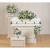 sympathy white and blue collection group 
Peaceful white and blue with Roses