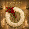 All White Wreath with beautiful touch of red and roses will show