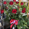 fresh twelve roses , regular  size of roses 