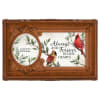 Music box is velvet lined, includes a hand crank music mechanism and