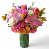 Beautiful pastel blossoms of the day like roses hydrangeas daisies stock and