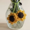 Handmade crocheted sunflowers bring a sunny, rustic charm to any room-perfect as