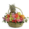 Brighten someone's day with this beautiful Fruit &amp; Flower Gift Basket from