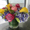  Elegant arrangement, made with Dutch Bi-Colored Blue &amp; White Hydrangea 