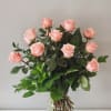 12 pink roses arranged in a vase***** SPECIAL PRICE