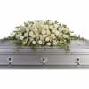 A stunning yet respectful testament in white, this spray for the casket