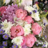 Soft pink peonies steal the show in this peony bouquet, paired with
