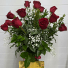 12 Long Stem Red Roses &amp; &frac12;-Pound Box of Gourmet Chocolates &ndash;