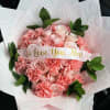 Pink rose and carnation bouquet with a 