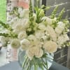 Perfect for luxury decor, elegant event,sympathy arrangement,or meaningful gifting,this white floral fish