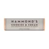 Wrapped chocolate bar labeled Hammonds Cookies & Cream