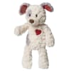 Plush white dog with red heart on its chest
