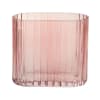 Beautiful pink ribbed glass vase