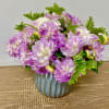 Nice ceramic ways with a bunch of lavender Dalia