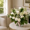 Nice and Cute flower composition of flowers placed in a cube crystal