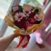red roses with gerberas