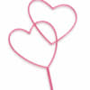 Pink heart-shaped pick with two overlapping hearts