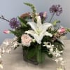 A show-stopping mix of soft pinks, crisp whites, and lifting purples, this