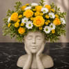 Sunny yellow roses paired with crisp white daisies make this yellow, white