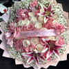 50 roses white and pink with lilys