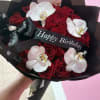 24 roses with 4 orchids