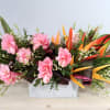 Bright, celebratory and a little exotic - this Ginger Tropics flower arrangement