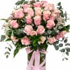 The Grand Blush is a breathtaking arrangement featuring 50 premium blush pink