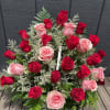 30 roses in your choice of color with greenery and delicate filler