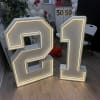 4ft wooden numbers for a 21st birthday celebration. Delivery and set up