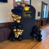 Black &amp; Gold graduation backdrop as pictured. Delivery and set up is