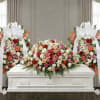 standing sprays, casket cover, sympathy basket