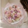 A breathtaking composition of premium blush garden roses, delicate peonies, hydrangeas, lisianthus