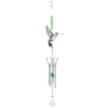 This metal Hummingbird Suncatcher Chime includes a colorful hummingbird top, with gently