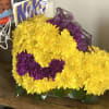 Nike tennis shoe created with carnations and mums