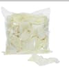 Bag of ivory rose petals with a few loose petals scattered in front