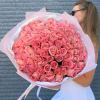 A stunning arrangement of 101 premium Hermosa roses in soft blush pink