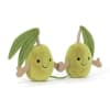 Two little green pals joined hand-in-hand make this plush gift perfect for
