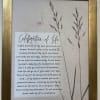 Framed memorial quote print with tall grass illustration