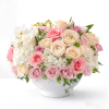 A soft, romantic daydream in bloom &mdash; this pastel Valentine&rsquo;s arrangement blends