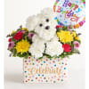 A welcome guest at any gathering! Our adorable flower pup is festively