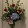 A bold red, white and blue arrangement that reads like a salute-perfect