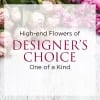 White floral gift bag with pink flowers and text